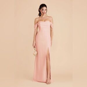 Birdy Grey Mira Dress Blush Pink Evening Gown with Side Slit